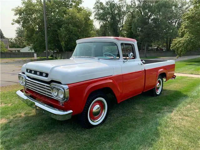 1959 ford f100 red pickup manual