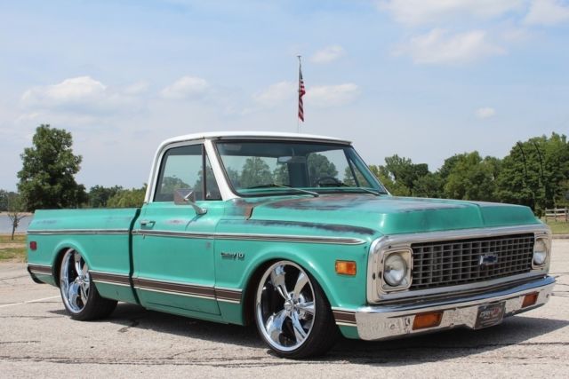 1971 chevy c-10,restomod,350ci v8,pdb,ps,air ride,bagged,ac,rat rod,patina!