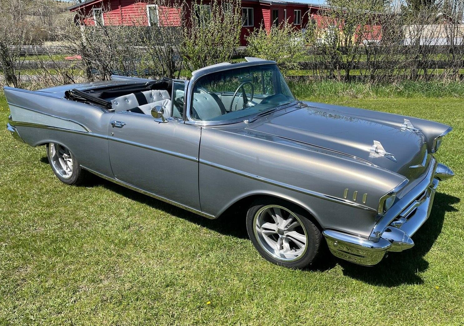 1957 chevrolet bel air original convertible grey rwd 396 automatic