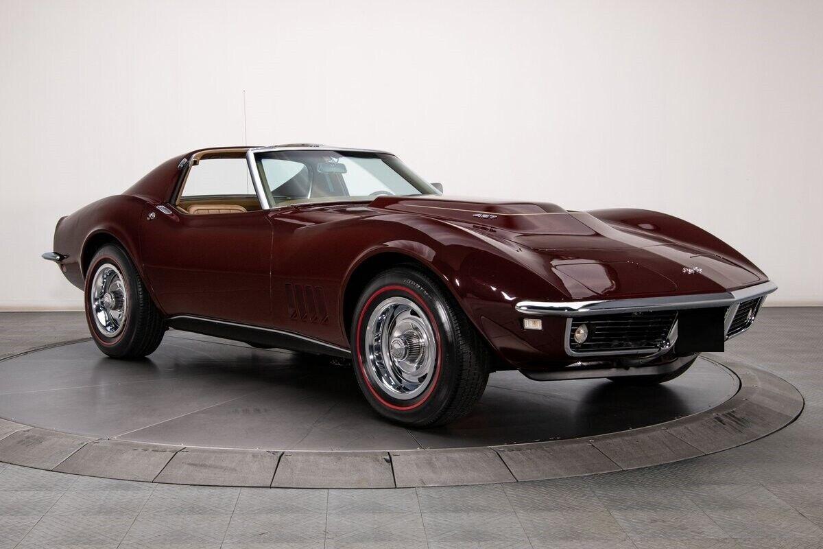 1968 chevrolet corvette cordovan maroon coupe 427 v8 9773 miles