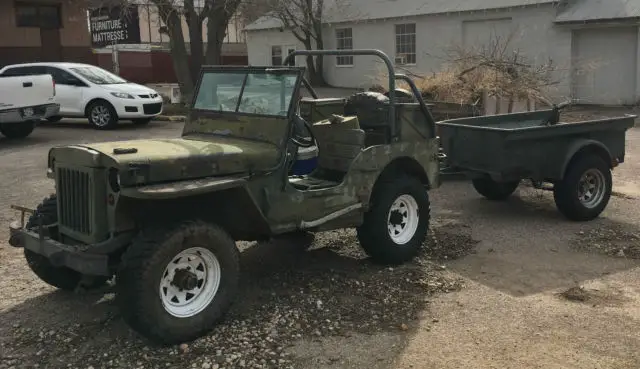 1944 jeep willy's 4 mb wwii era military jeep with matching trailer