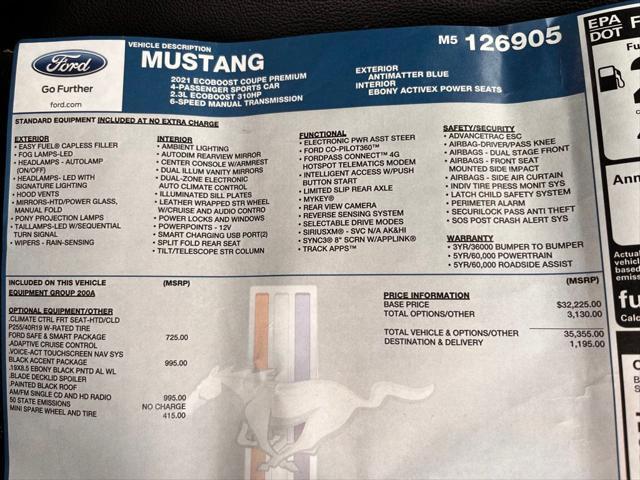 2021 ford mustang ecoboost premium