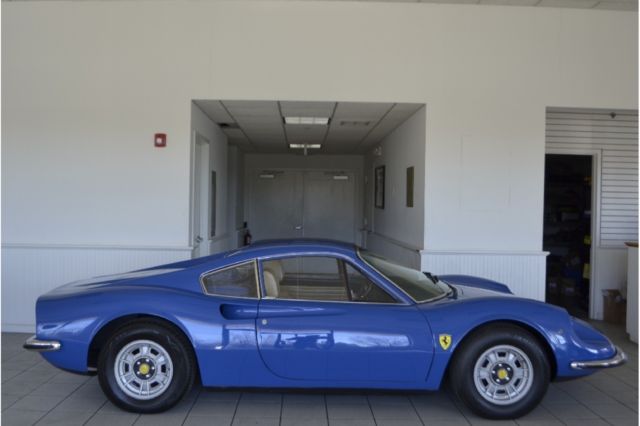 1971 ferrari 246 dino gt 0 blue coupe 6 cylinder manual