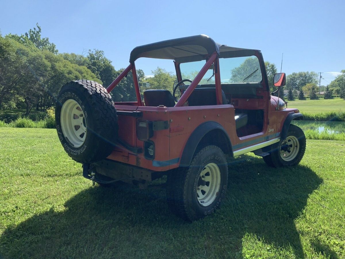 1979 jeep cj-7 convertible red 4wd manual renegade