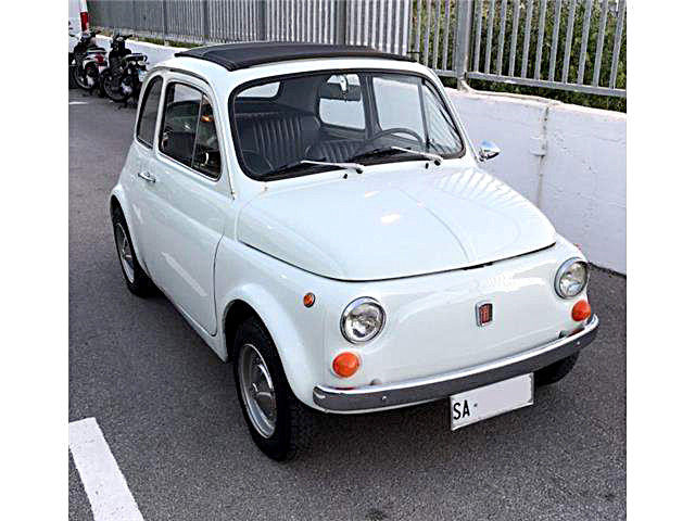 fiat 500f classic car white 1972