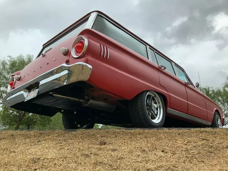 1963 ford falcon 63 wagon 6 cyl auto 5 lug wheels squire 17640 miles red station