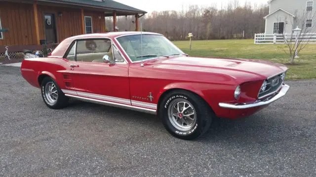1967 ford mustang coupe 289 auto red white power steering very nice gt look