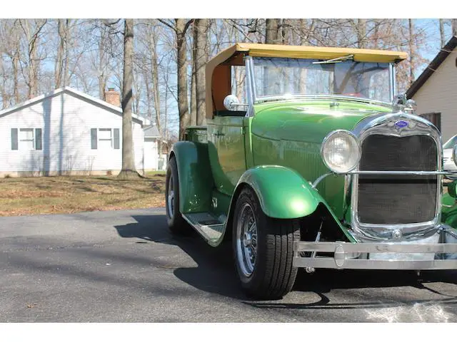 1929 ford model a 35,563 miles green pick up 350 cu-in v8 automatic