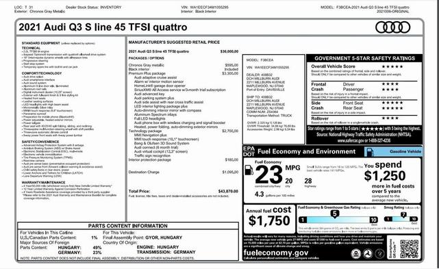 2021 audi q3 45 s line premium