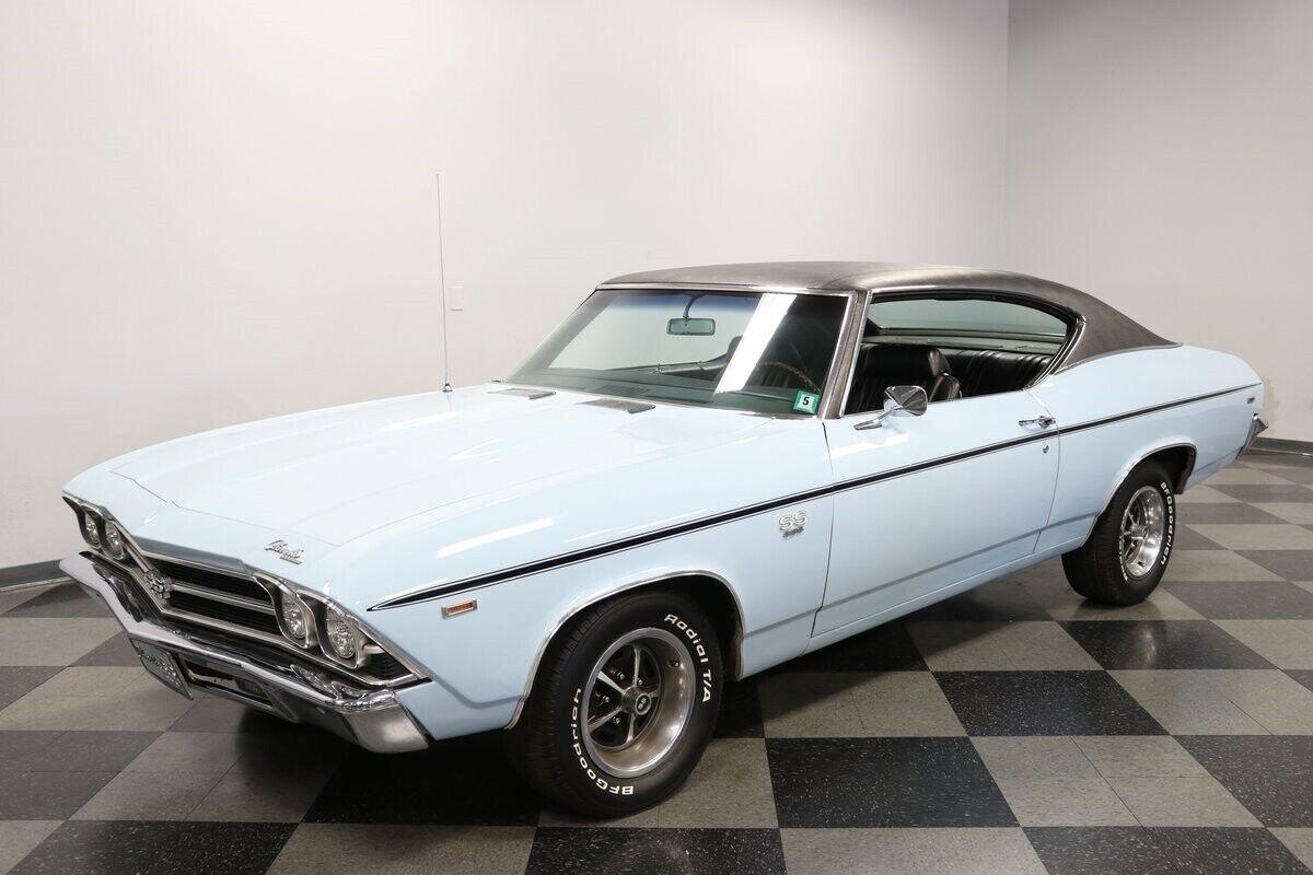 1969 chevrolet chevelle ss 396 v8 carolina blue 59613 miles