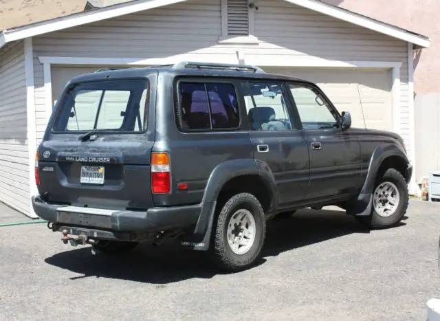 91 grey toyota land cruiser fj80 all time 4x4 suv ~ runs good w/ 3rd row seats 7