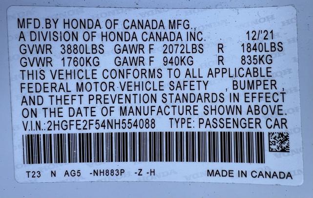 2022 honda civic
