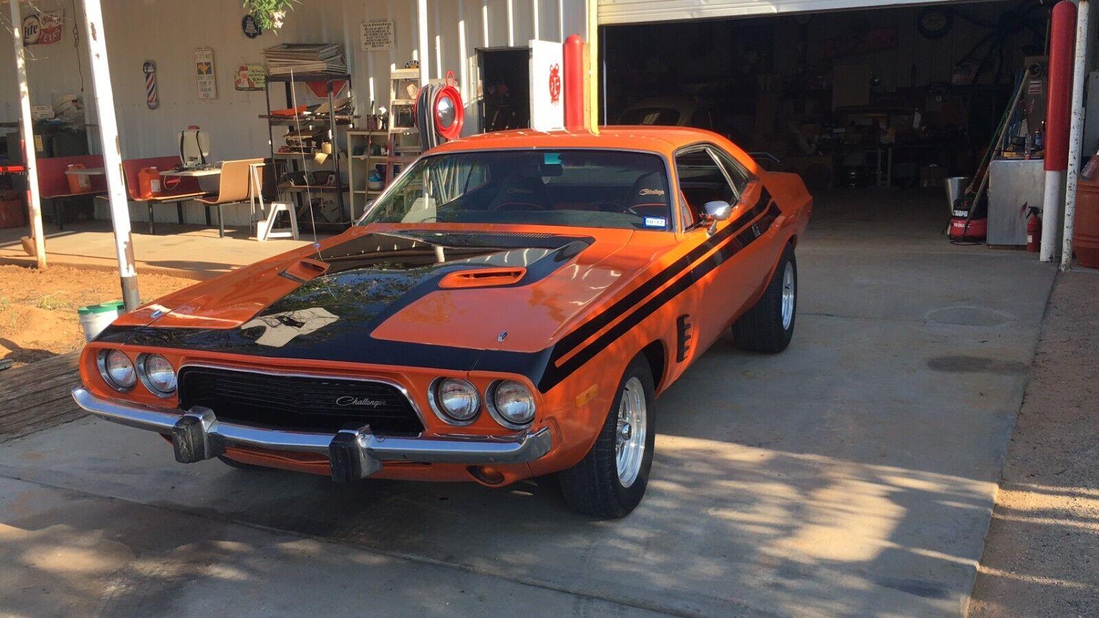 1973 dodge challenger orange and black 451 stroker 3 speed automatic