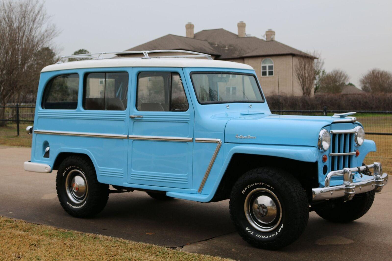 1964 jeep wagoneer blue with tan interior 6 cyl 102000 miles