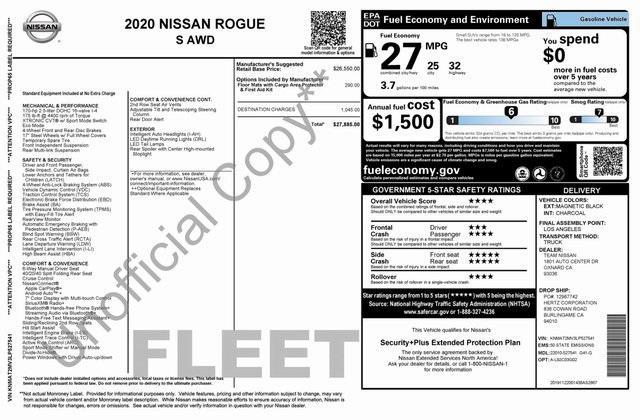 2020 nissan rogue s