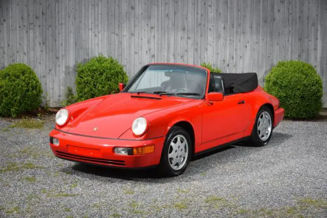 1990 porsche 911 carrera carrera 17043 miles guards red convertible h6 3.6l manu