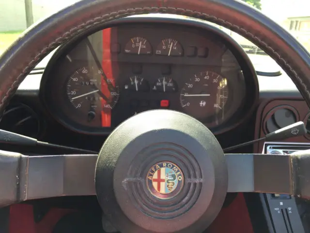 1987 alfa romeo spider quadrifoglio, black/red-grey int, nice shape, runs great