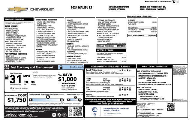 2024 chevrolet malibu fwd 1lt