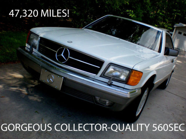stunning 1986 mercedes-benz 560 sec coupe -collector quality- only 47,320 miles!