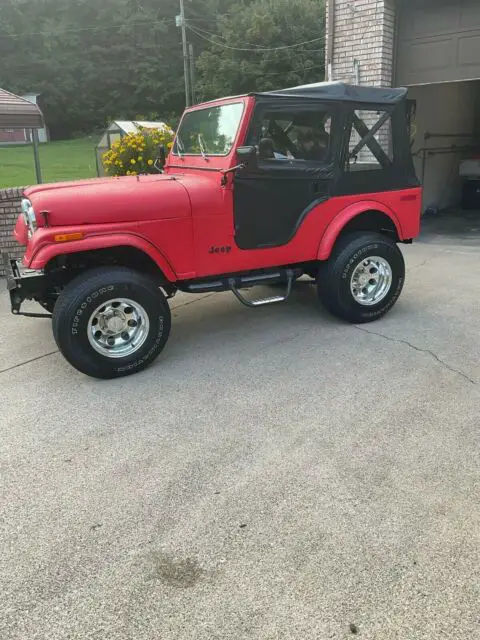 1976 jeep cj 5 red 4wd 3 speed manual cj5 with 1968 big block 396