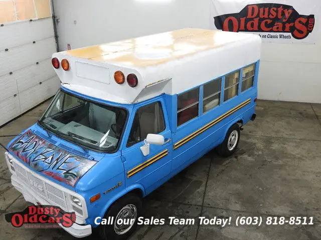 1985 blue magic bus runs drives body int vgood 350v8 auto!