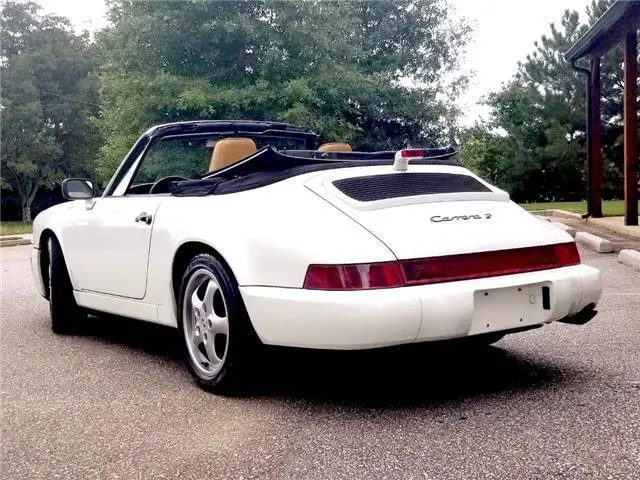 1991 porsche 911 carrera 2 cabriolet 63,362 miles grand prix white clean carfax