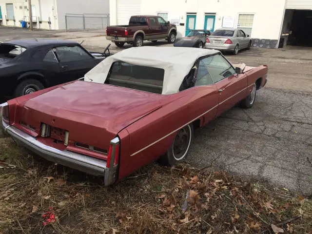1974 cadillac eldorado convertible 110777 miles metallic red convertible 500 ci
