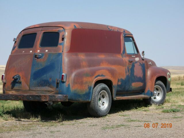 no reserve!! 1955 ford f100 panel truck, v8 4 speed, runs great! 55 f-100