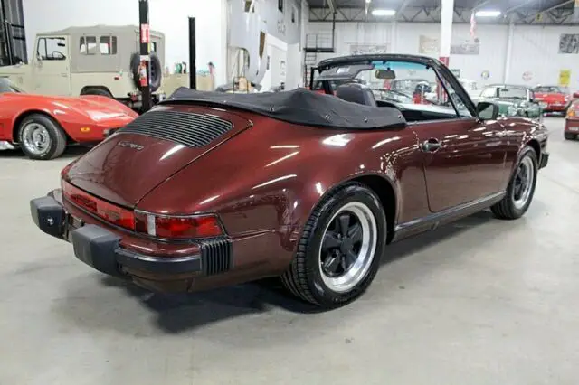 1984 porsche 911 cabriolet 38464 miles burgundy convertible 3.2l 6cyl 5-speed ma