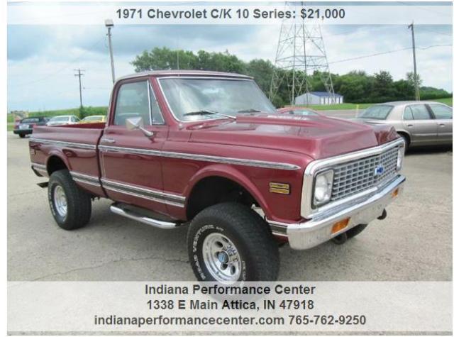 1971 chevy c/k pickup. 4x4 shortbed. crate 350. showtruck