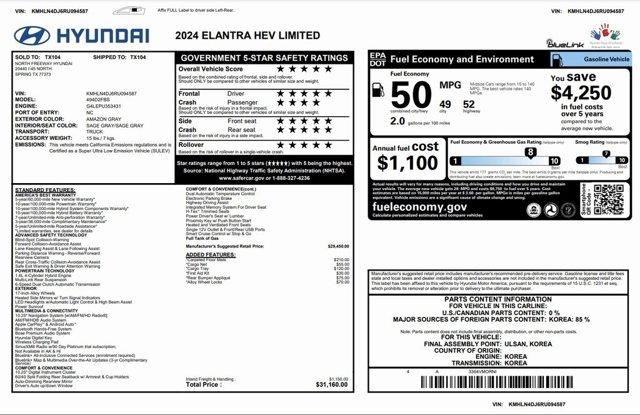 2024 hyundai elantra hev limited