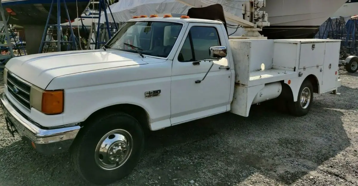 1991 ford f-350 xlt lariat custom auto crane compressor/crane truck
