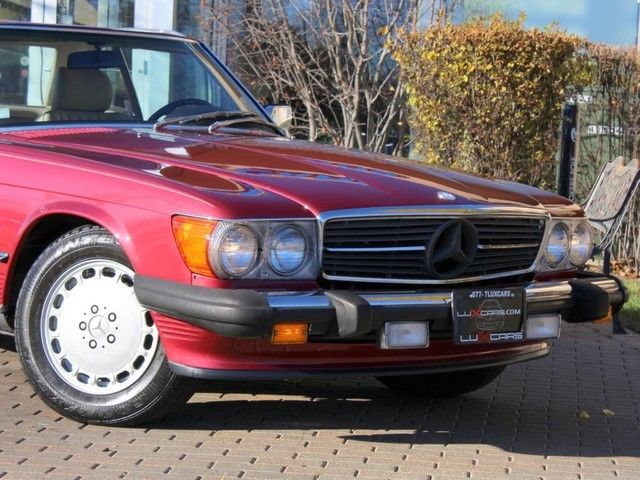 1989 mercedes-benz 560sl convertible 40,430 miles garnet red metallic convertibl