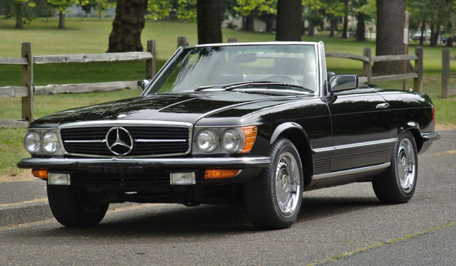 '80 euro-spec mercedes 280sl - triple black r107 - 2 owners - no reserve auction