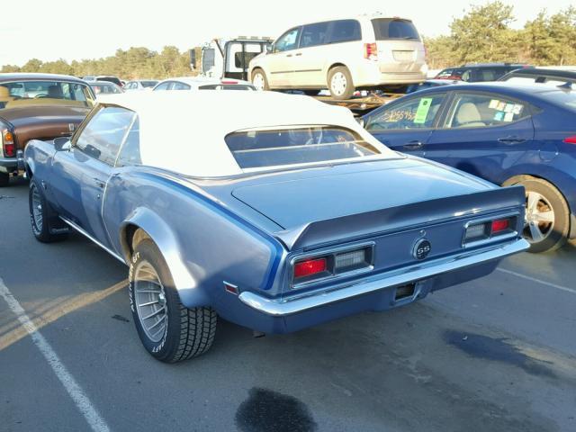 1968 chevrolet camaro ss convertible 44821 miles blue convertible 350 manual