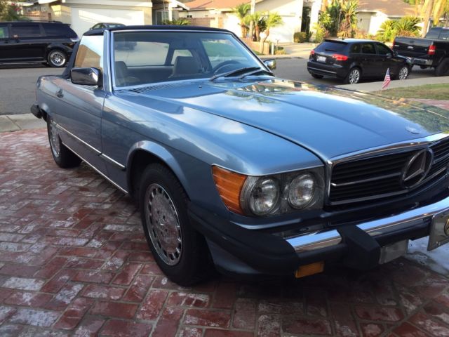 1988 mercedes-benz 560-class 560 sl rare color combo convertible blue tan