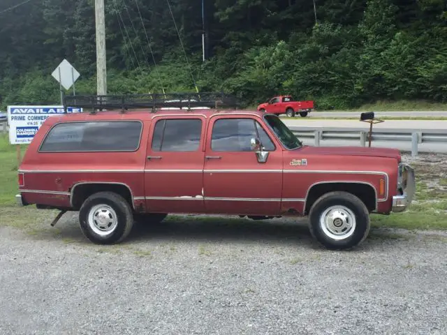 1977 gmc suburban k25 3/4 ton 4wd barn find beautiful interior no reserve!!!!