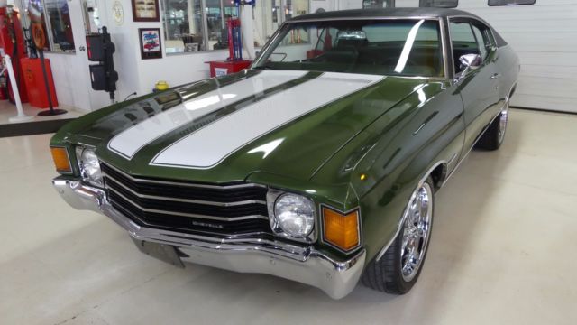 1972 chevrolet malibu chevelle 86888 miles green 2 door hardtop 350 automatic