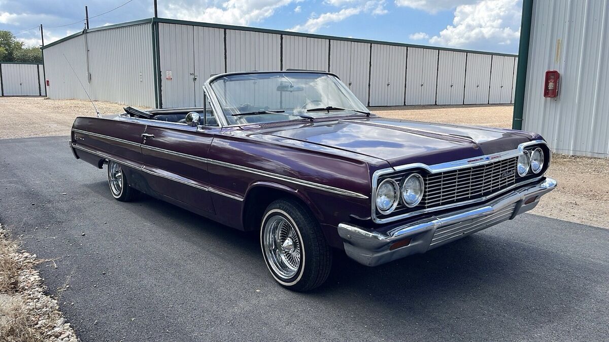 1964 chevrolet impala convertible purple
