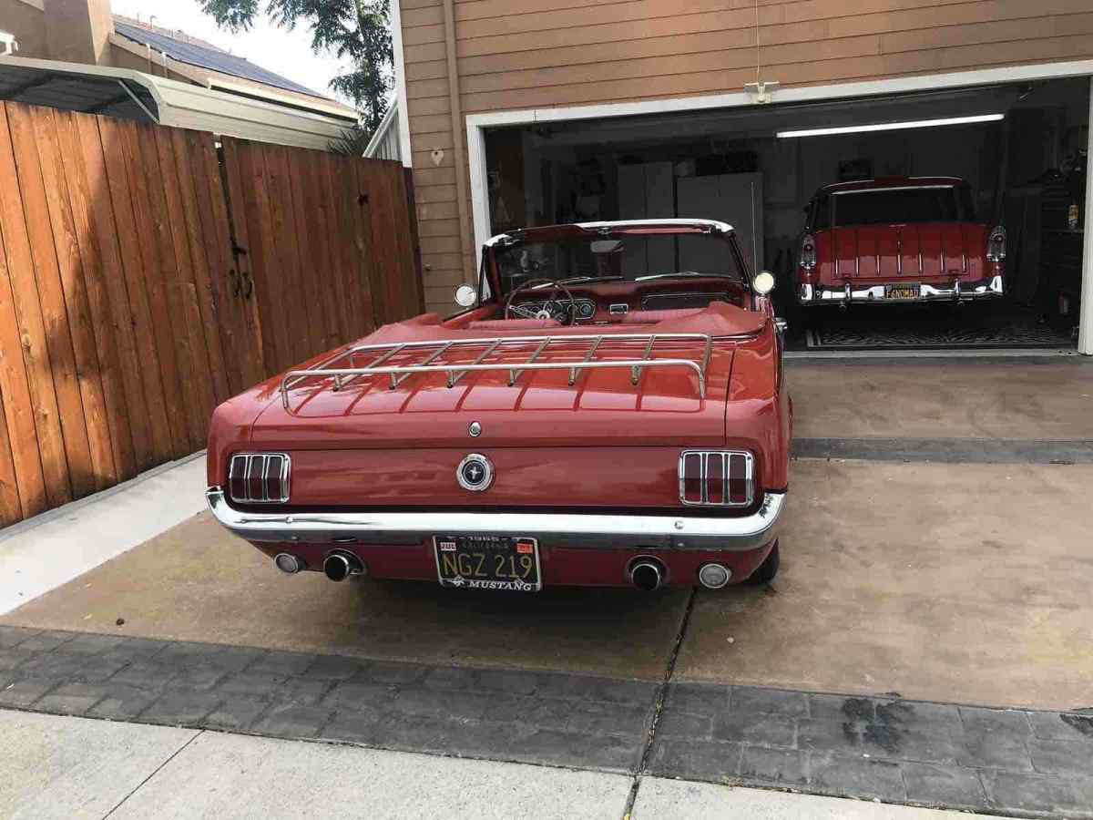 1965 ford mustang convertible red rwd automatic gt