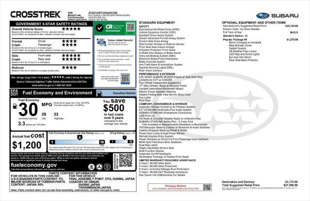 2022 subaru crosstrek premium