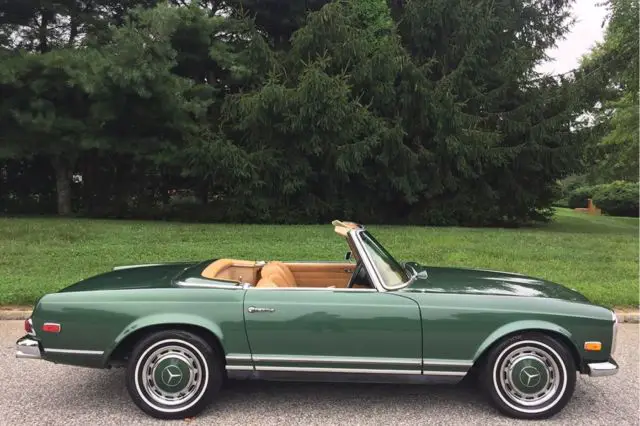 1968 mercedes benz 250sl 70458 miles green convertible 6 cylinder automatic