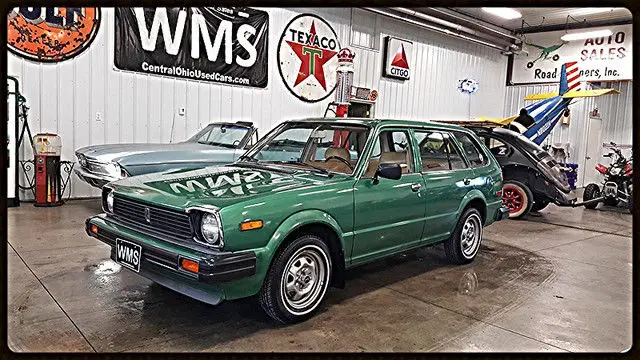 80 green wagon honda vintage classic car show chrome 4 cyl auto 2 speed compact