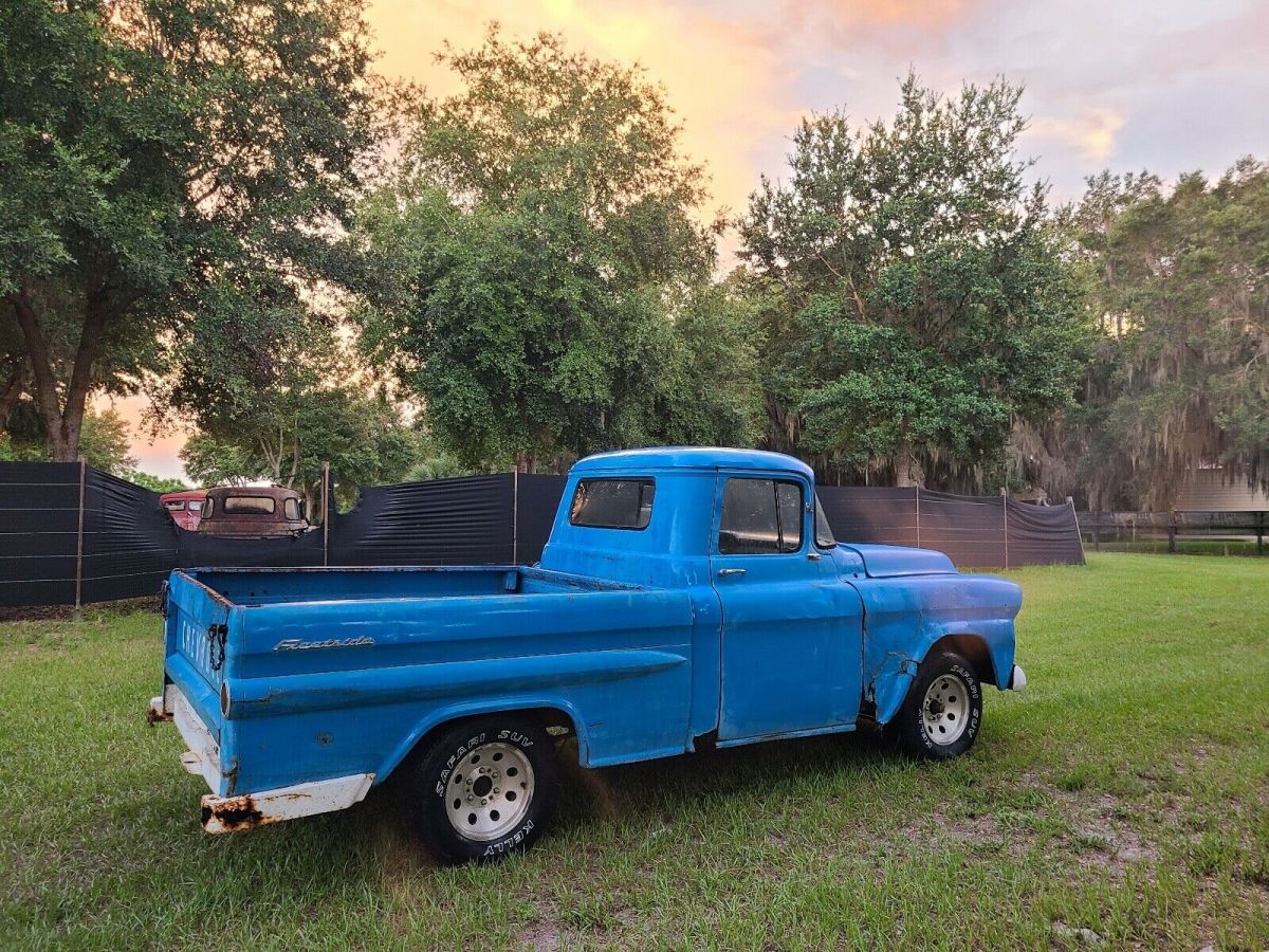 1959 chevrolet apache pickup blue rwd manual