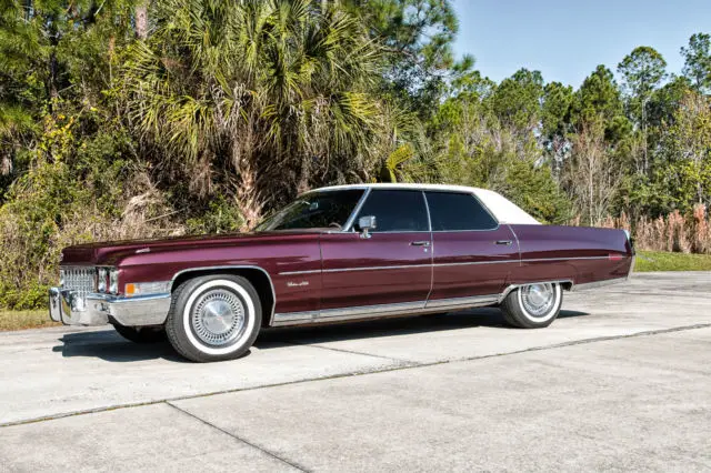 1971 cadillac sedan de ville maroon
