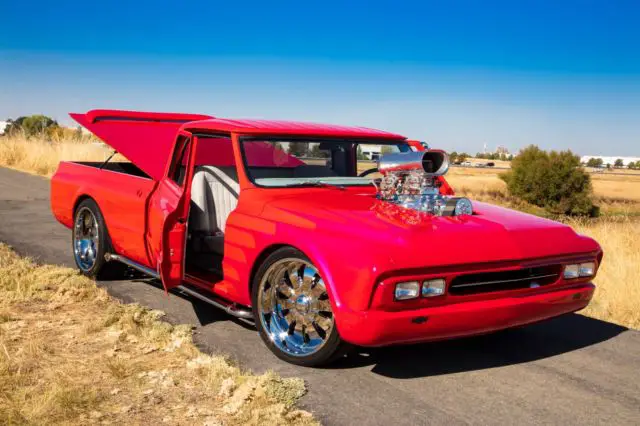 “(new lower price) 1969 custom pro street classic, gorgeous porche red w/ blue