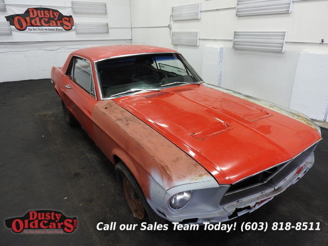 1968 red project car runs drives 200i6 3 spd man!