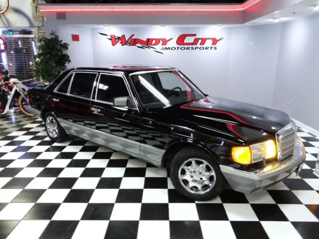 mercedes benz 420sel luxury sedan only 37k miles black over red leather wow!