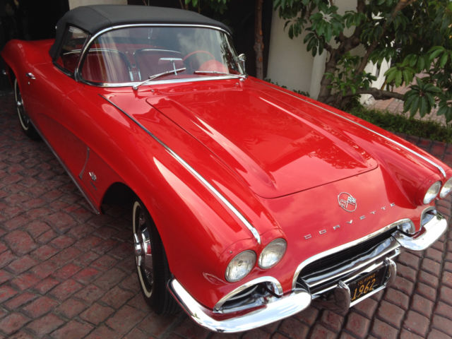 1962 chevrolet corvette red on red 4 speed, 46k restored !