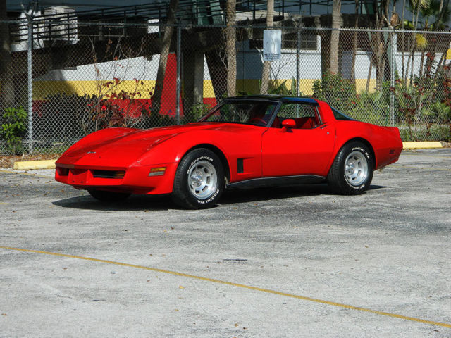 1980 chevrolet corvette coupe red over red #s match a/c air pump ps pb pw auto
